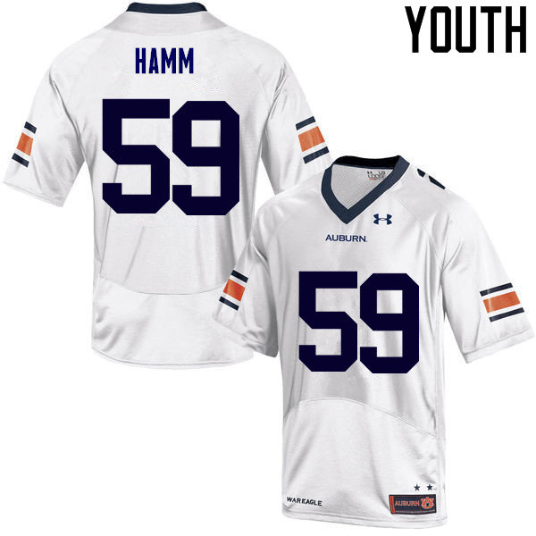 Youth Auburn Tigers #59 Brodarious Hamm White College Stitched Football Jersey